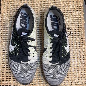 Nike Flyknit Racer Black White Volt